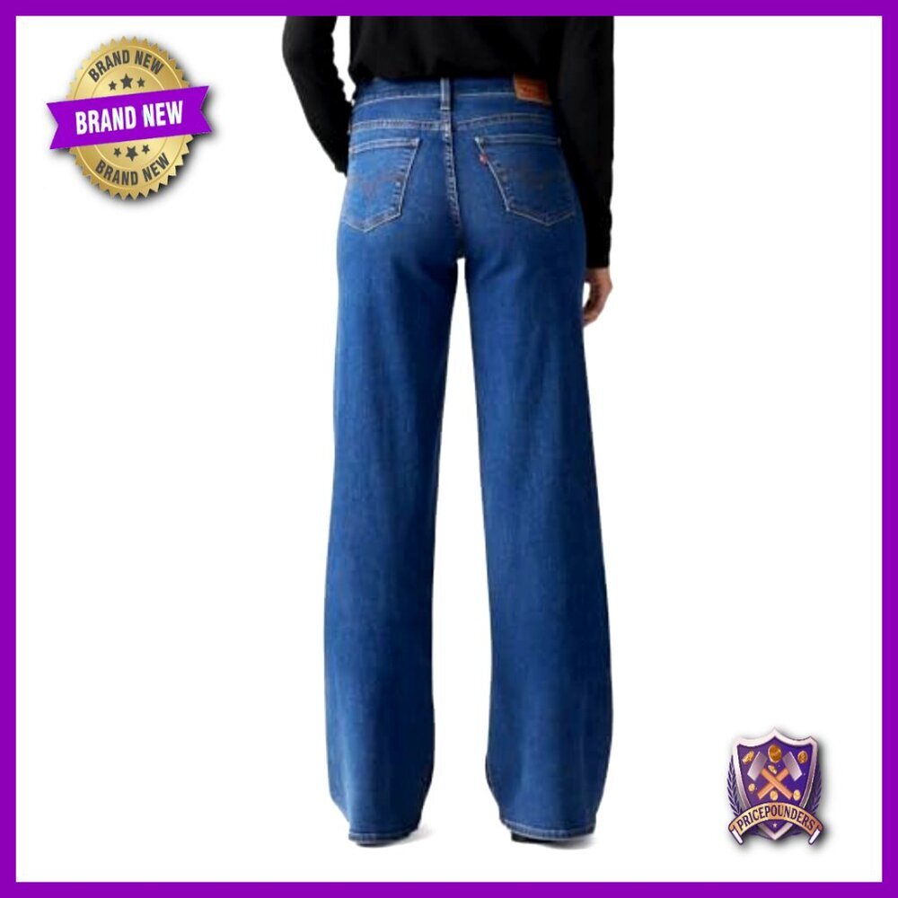 Wide Leg Shaping Jeans with Built-In Support Panel, Mid Rise - Picture 2 of 4